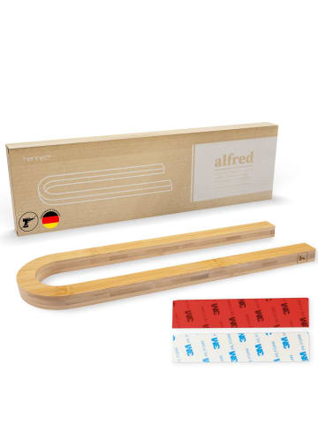 HENNEZ Handtuchhalter Alfred Bambus  Braun