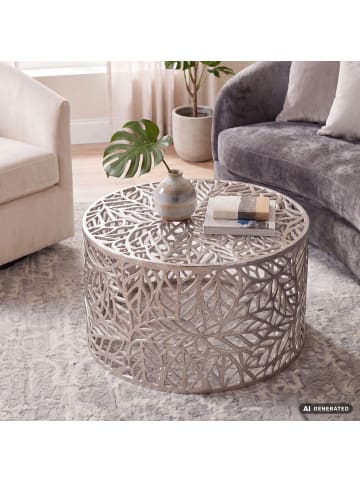 Couchtisch in Silber / Aluminium / 60x60x35