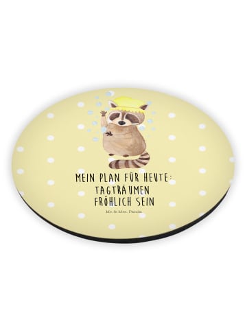 Mr. & Mrs. Panda magnet Waschbär mit Spruch in Gelb Pastell