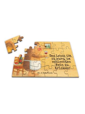 Mr. & Mrs. Panda Puzzle Igel Wein Design mit Spruch in Weiß
