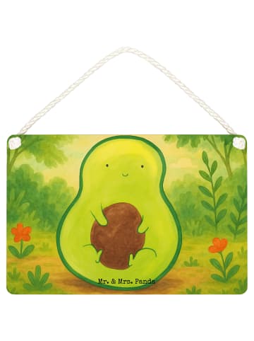 Mr. & Mrs. Panda Schild Avocado Kern Design ohne Spruch in Weiß