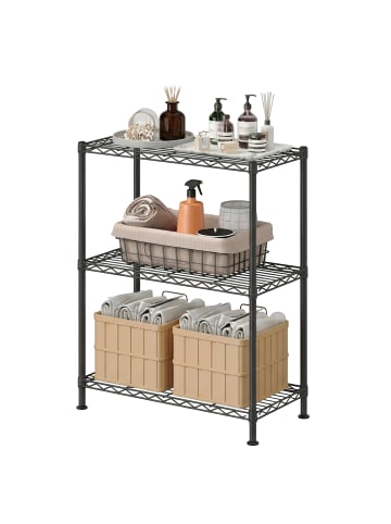 SONGMICS Standregal Dalten in Schwarz - (B)60 x (H)77 x (T)30 cm