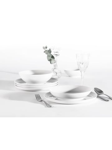 Seltmann Weiden 12er Set Tafelservice Lido Weiß weiß in weiß