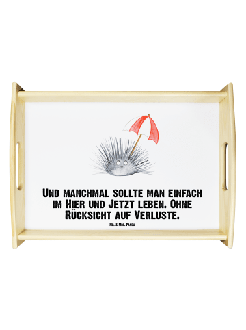 Mr. & Mrs. Panda betttablett Seeigel mit Spruch in Weiß