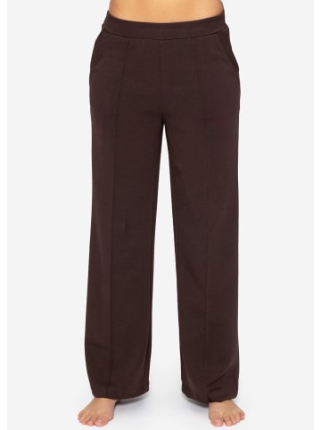 SASSYCLASSY Softe weite Jogginghose mit Biese in Braun