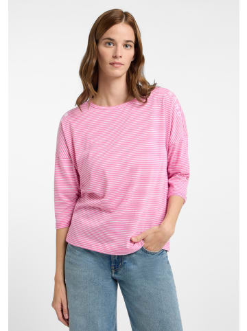 ELBSAND Langarm T-Shirt Veera in Magenta Sky + Cloud White STRIPE