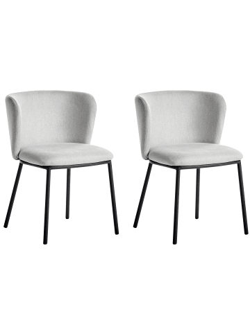 Beliani 2er-Set Esszimmerstuhl MINA in Grau/Schwarz
