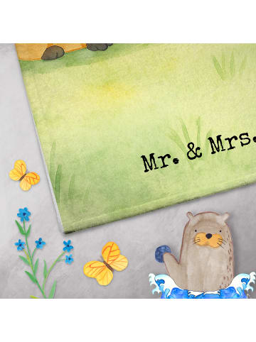 Mr. & Mrs. Panda Handtuch Mops Design mit Spruch in Weiß