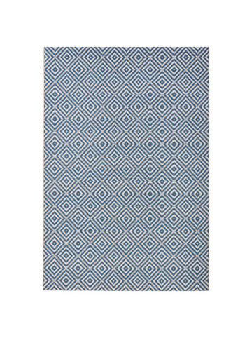 NORTHRUGS In- & Outdoor Teppich Karo blau/creme