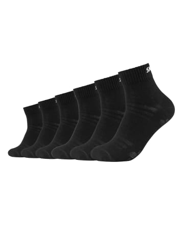 Skechers Socken Unisex 6p Basic Quarter Mesh Ventilation in Black