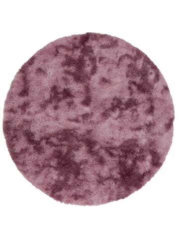 Pergamon Hochflor Shaggy Teppich Fluffy Rund in Altrosa