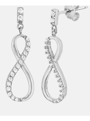 Diamant L'éternel Ohrhänger aus 375 Weißgold mit Zirkonia Infinity-Design
