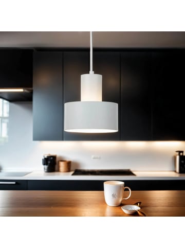 Licht-Erlebnisse Pendelleuchte Ø 15 x (T)90 cm in WeißWeiß