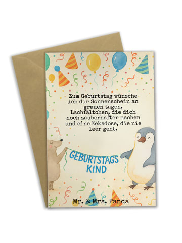 Mr. & Mrs. Panda Grußkarte Maus Pinguin Geburtstag Design mit Sp... in Weiß