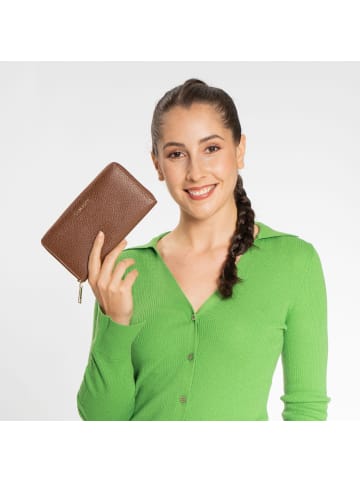 Lazarotti Bologna Leather XL Zip-Around Geldbörse Leder 19 cm in brown