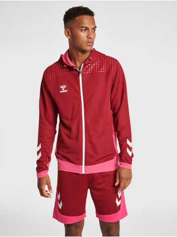 Hummel Reißverschluss Kapuzenpullover Hmllead Herren in BIKING RED