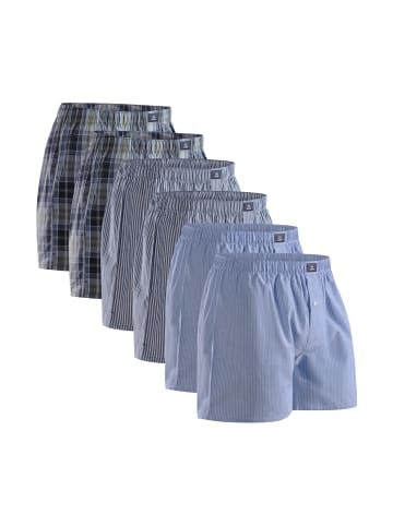 DANISH ENDURANCE Boxershorts Organic Woven in blue/stripes mix