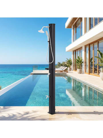 COSTWAY Solardusche 35L mit Handbrause inkl. Abdeckung in Schwarz