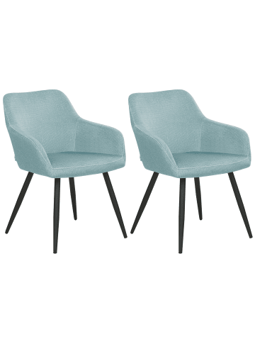 Beliani 2er-Set Esszimmerstuhl CASMALIA in Blau/Schwarz