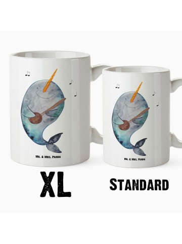 Mr. & Mrs. Panda Kaffeetasse Narwal Gitarre ohne Spruch in Weiß