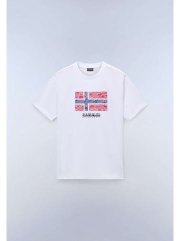 Napapijri T-Shirt "S-Drapeau Ss" in Weiß