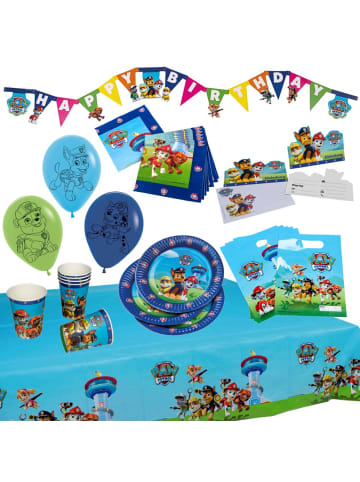 Party Fun XXL Party Geburtstag Set für Jungs | Paw Patrol | Partykoffer 51 Teile