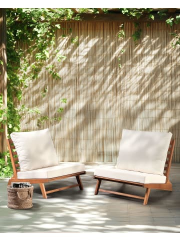 Beliani 2er-Set Sessel MICCIANO in Braun/Weiß