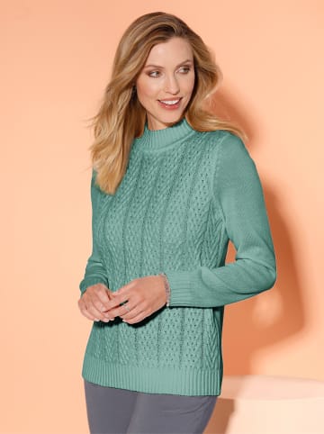 Sieh an! Stehkragenpullover in salbei