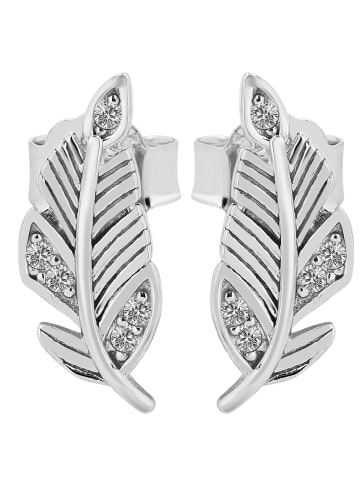 Adeliás Damen Ohrringe – Ohrstecker aus 925 Silber mit Zirkonia in silber