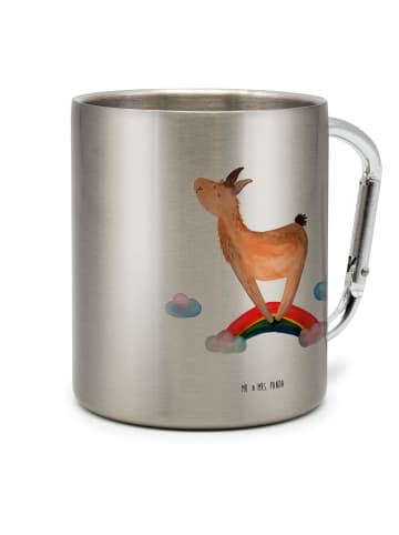 Mr. & Mrs. Panda Edelstahlbecher Lama Regenbogen ohne Spruch in Silber