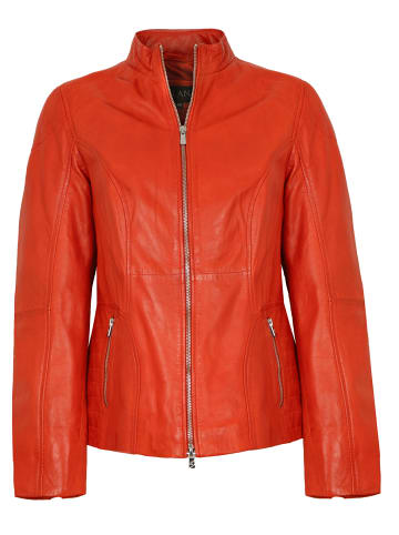 JILANI Lederjacke Lammnappa in Orangerot