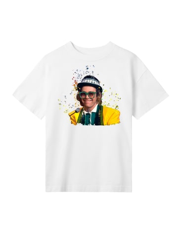 F4NT4STIC T-Shirt TV Times Elton John At The Piano 1977 in off-white