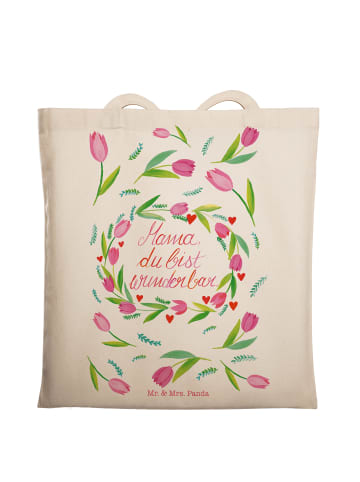 Mr. & Mrs. Panda Tasche Mama Tulpen mit Spruch in Creme