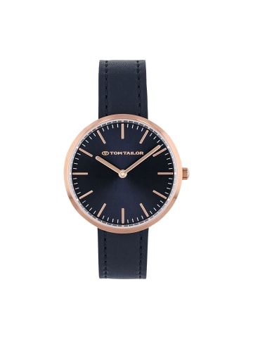 Tom Tailor Quarzuhr Edelstahl, IP gold in Blau