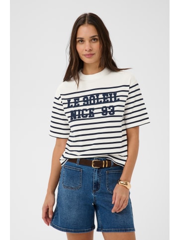 Kaffe T-shirt KAnolia Loose fit in CHALK/MIDNIGHT MARINE STRIPE