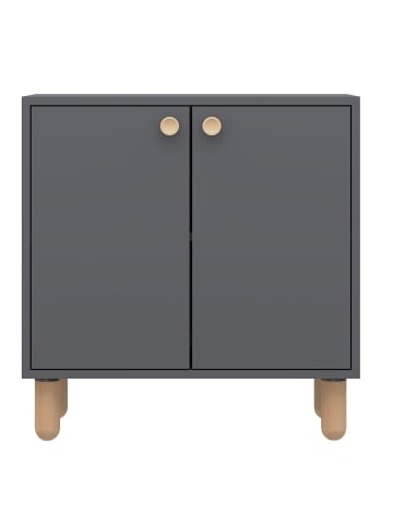 CALICOSY Sideboard LINA in Anthrazitgrau - (W) 72 x (H) 73 x (L) 36 cm