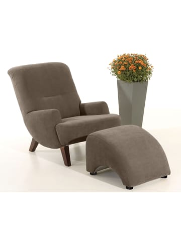 58 aufm Kessel Sessel Kajsa 71x80x101 Bezug Veloursstoff Buche nussbaum/sahara