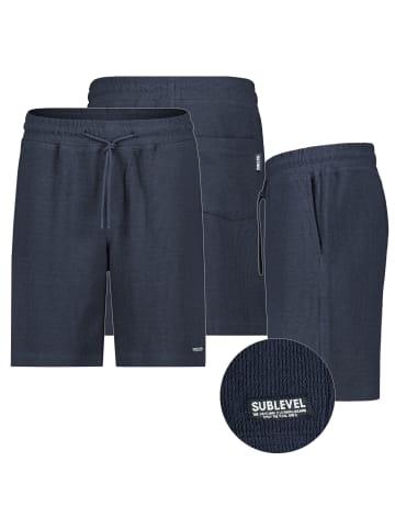 Sublevel Lässige Strickshorts Kordelzug Seitentaschen in Blau-2
