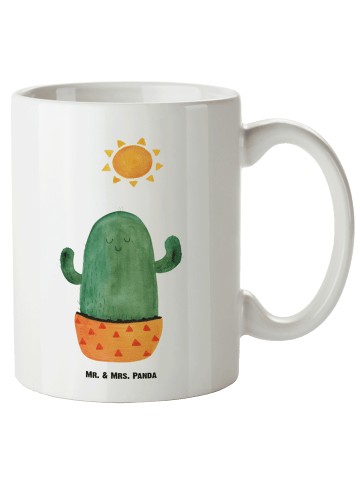 Mr. & Mrs. Panda Kaffeepott Kaktus Sonne ohne Spruch in Weiß