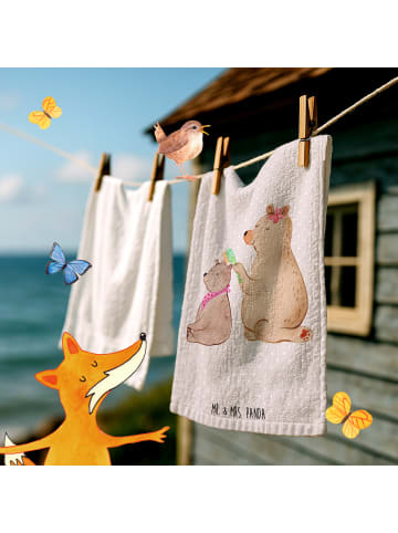 Mr. & Mrs. Panda Handtuch Bär Kind ohne Spruch in Grau Pastell