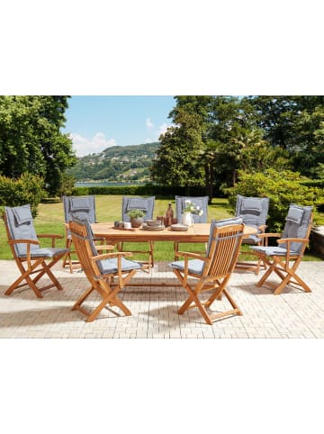 Beliani 9-tlg Gartentisch Set MAUI II in Braun/Grau