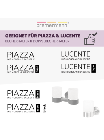 bremermann Glasbecher 2er Set PIAZZA & LUCENTE ca. 6,5 x 9,5 x 6,5 (B/H/T)