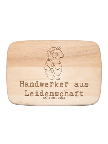 Mr. & Mrs. Panda Frühstücksbrett Handwerker Leidenschaft mit Spruch in Transparent