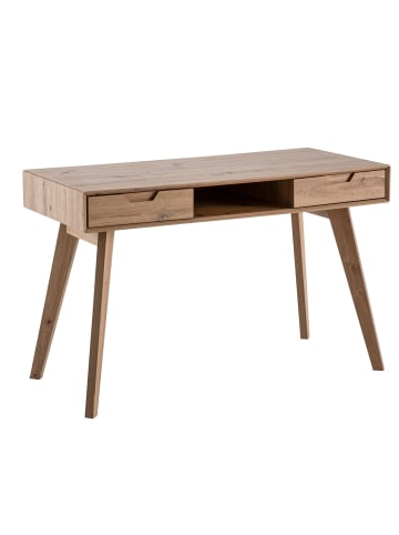 KADIMA DESIGN Schreibtisch 2 Schubladen, Eichen-Beinen, Moderner Laptoptisch Staufach