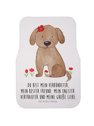 Mr. & Mrs. Panda Auto-Fußmatte Hund Dame mit Spruch in Weiß
