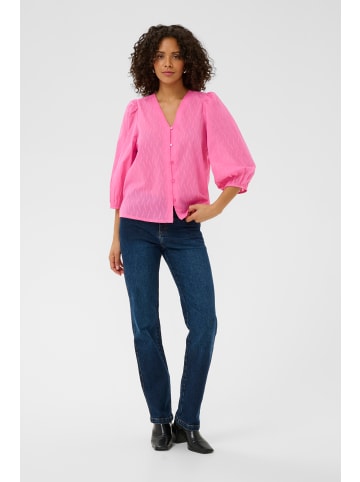 Kaffe Langarm - Hemd KAgabriela Loose fit in Pink Power