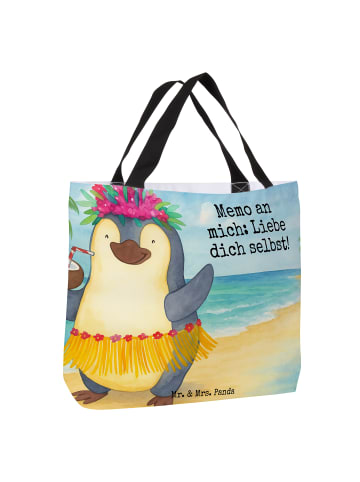 Mr. & Mrs. Panda Büchertasche Pinguin Kokosnuss Design mit Spruch in Weiß