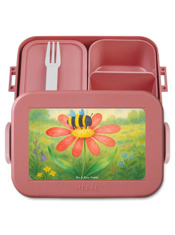 Mr. & Mrs. Panda Bento-Brotdose Hummel Blume Design ohne Spruch in Rot Pastell