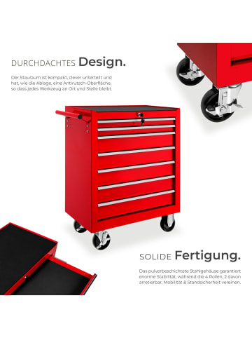 tectake Werkstattwagen mit 7 Schubladen