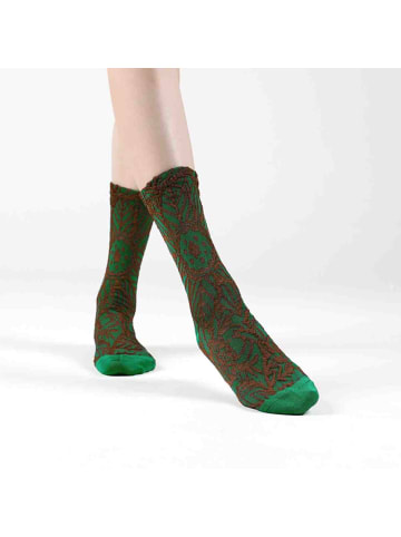 MUNADUNA 2er-Pack 3D-Relief Blumen-Socken in Blau